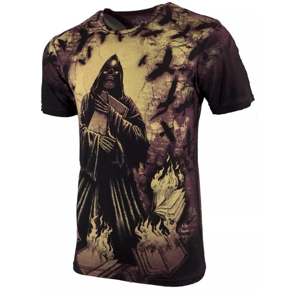 Rebel Saint By Affliction Men's T-shirt DEATH Biker Skull Tattoo S-5XL - Picture 3 of 7